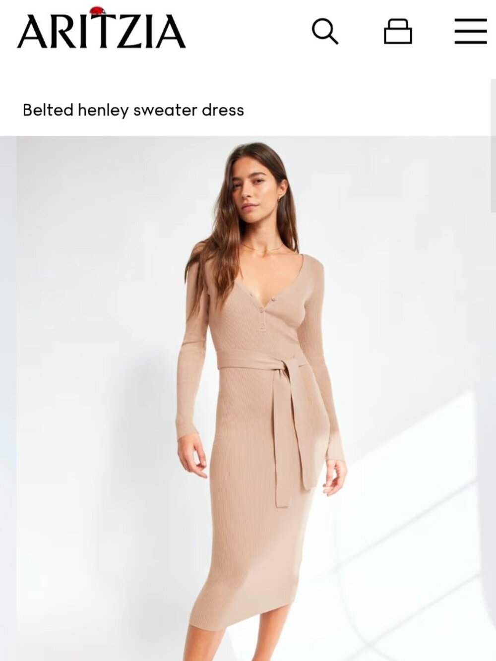 Aritzia Babaton Henley Sweater Dress NWT